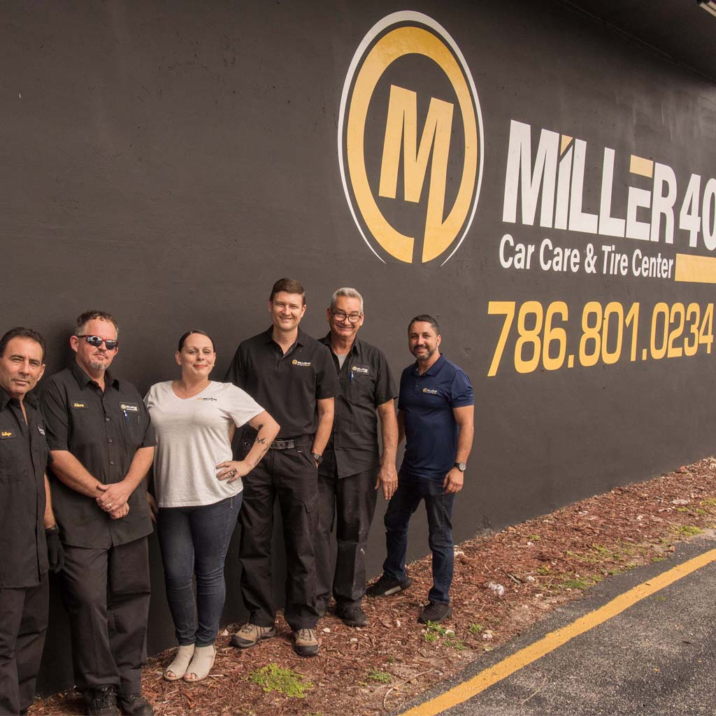 Miller40 team outside the shop